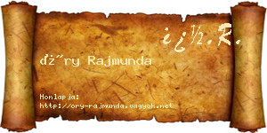 Őry Rajmunda névjegykártya